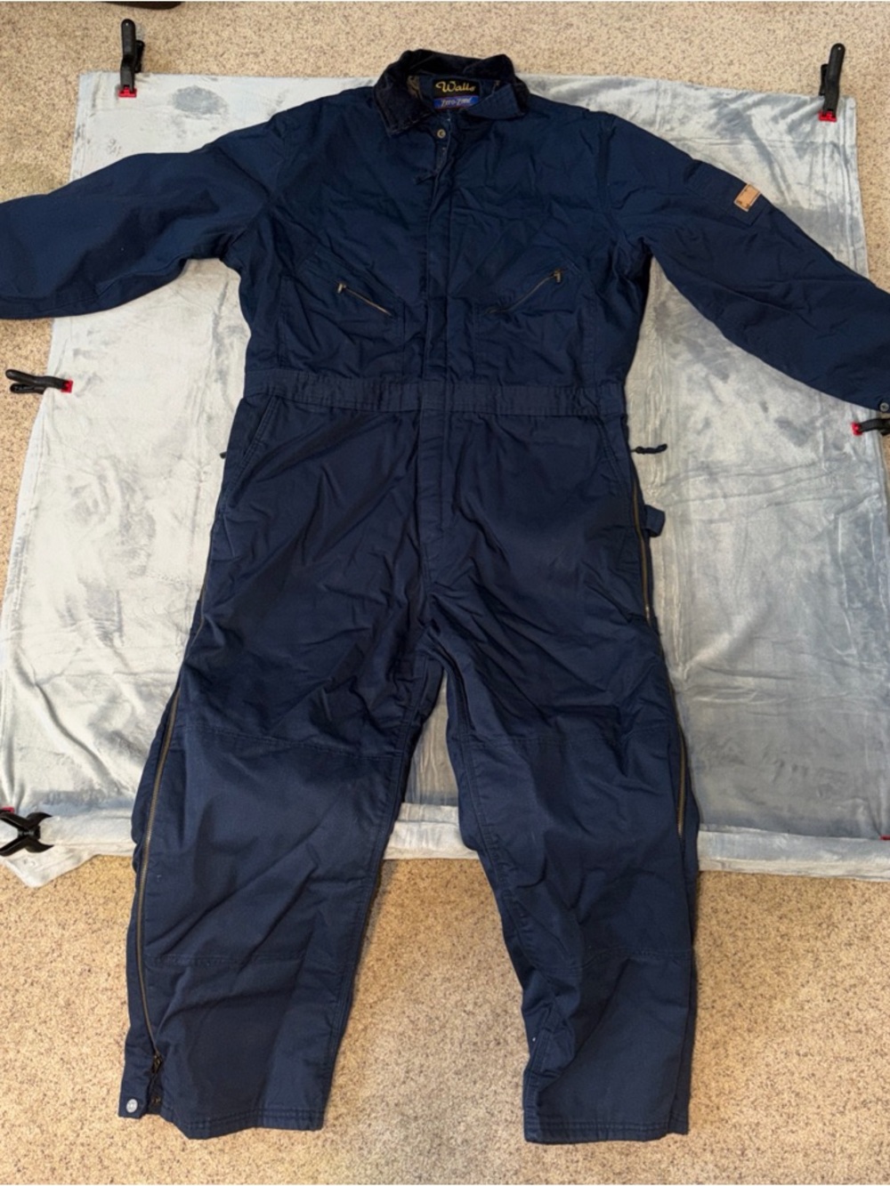 Walls Zero Zone Insulated Coveralls XL Regular Chest 46-48 Navy Blue Work Suit